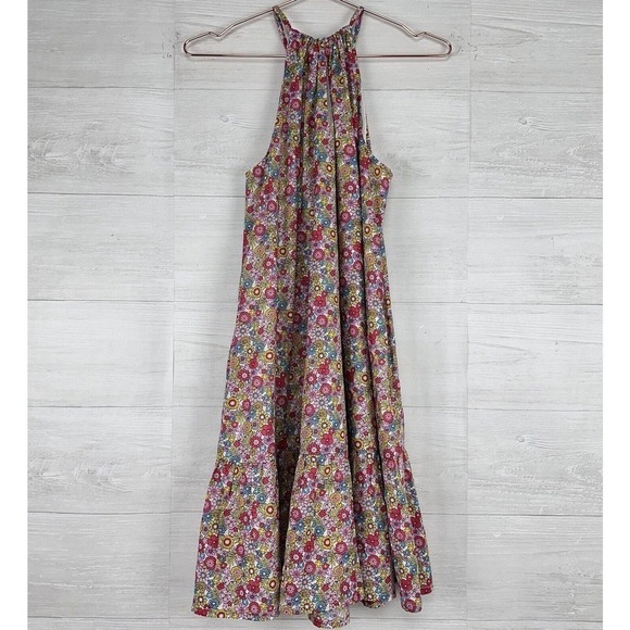 Boden Ingrid Floral Tiered Halter Dress Multi Bloom Garden Size 4 R Belted NWT - Picture 6 of 12